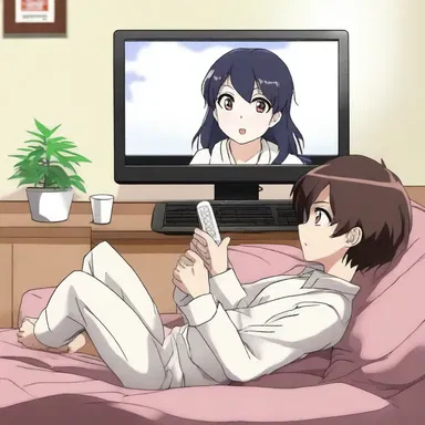After a long day at work, I like to loosen up by watching my favorite anime series.