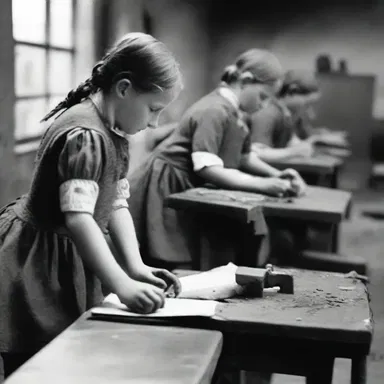 During the Industrial Revolution, many untaught children were forced to work in factories instead of attending school.