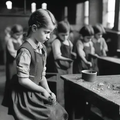 During the Industrial Revolution, many untaught children were forced to work in factories instead of attending school.