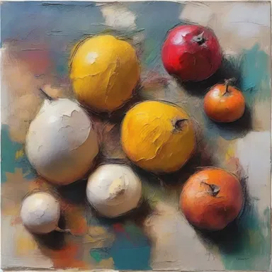 The artist used the process of fermenting to breakdown the organic materials and create a unique texture in the painting.