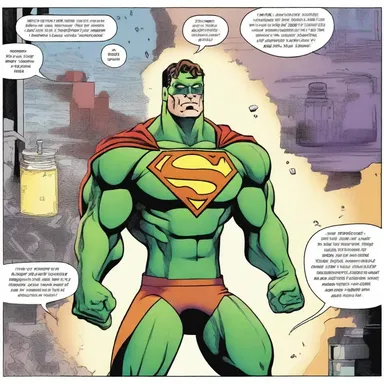 In this comic, the superhero's power is derived from his ability to cause fermentation, which allows him to break down and manipulate substances at will.