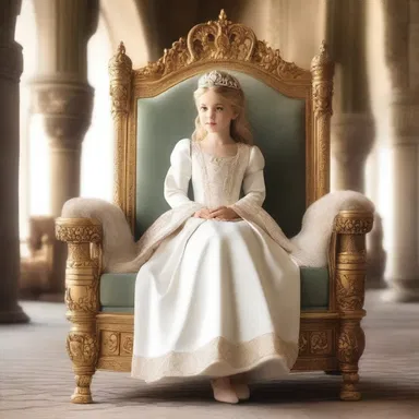 The princess sat on the cushioned throne, feeling comfortable and relaxed as she ruled her kingdom.