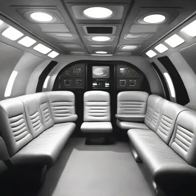 The futuristic spaceship had cushioned seats that provided maximum comfort for the crew during long space journeys.