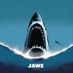 This is a high-quality digital art representation of the iconic Jaws movie poster