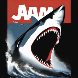 This is a high-quality digital rendition of the iconic movie poster for 'Jaws'