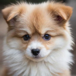 An incredibly cute and adorable puppy with fluffy fur, sparkly eyes, and a playful demeanor.