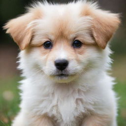 An incredibly cute and adorable puppy with fluffy fur, sparkly eyes, and a playful demeanor.