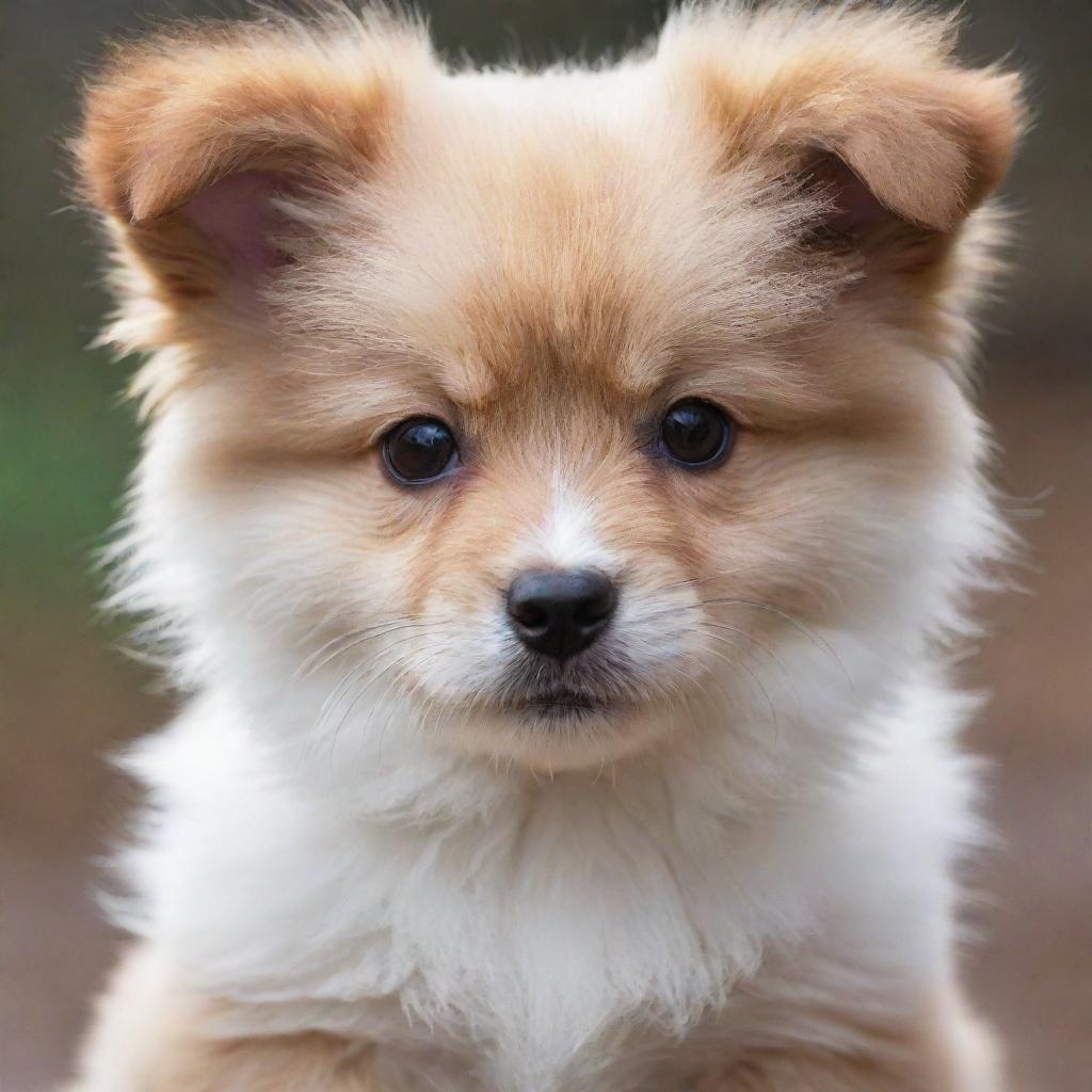 An incredibly cute and adorable puppy with fluffy fur, sparkly eyes, and a playful demeanor.