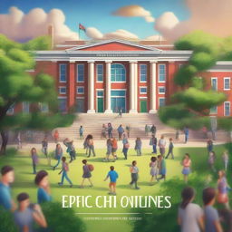 A high-quality digital art image representing the title 'Epic Campus Chronicles'