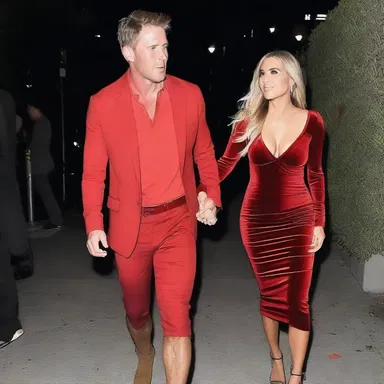 She stepped out in a skin-tight red dress, making her partner's heart skip a beat on their date night.
