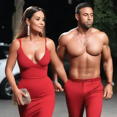 She stepped out in a skin-tight red dress, making her partner's heart skip a beat on their date night.