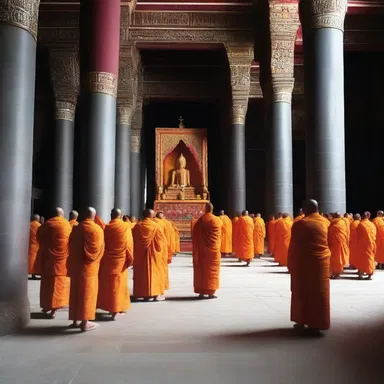 During the religious ceremony, the chanting of the monks sounded nasally in the cavernous temple.