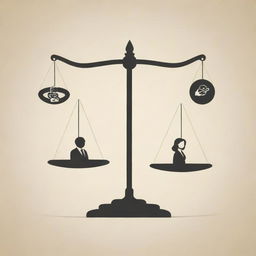 Visualize an illustration of intellectual property rights (HAKI) applicable in the business world. It incorporates symbols representative of businesses with a balance between creativity and legality.