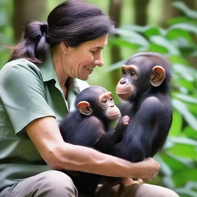 The mammalogist gazed lovingly at the baby chimpanzee, marveling at its innocent charm and playful nature.