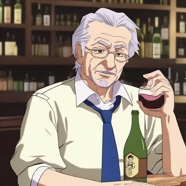 In that new anime series, the main character's father is portrayed as a wino who constantly struggles with alcoholism.