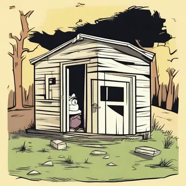 In the cartoon show, the villain's secret hideout is always located in a pokey, abandoned shack.