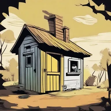 In the cartoon show, the villain's secret hideout is always located in a pokey, abandoned shack.