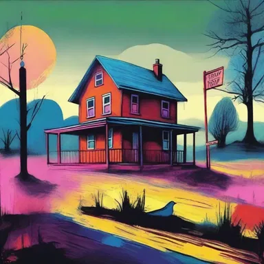 The artist used vibrant colors to depict the gloomy atmosphere of the pokey.