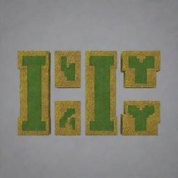 Create a golden 'V I P TOXIC' text in Minecraft-style font