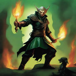 This digital art image, reminiscent of Boris Vallejo's style, depicts a slender, handsome male Halfling