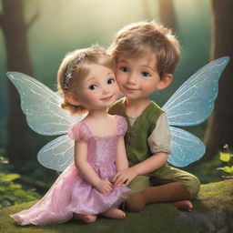 A tiny pixie fairy and a prince living happily ever after, their love and friendship shining brightly, inspiring all those around them.