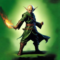 A striking piece of digital art, inspired by Boris Vallejo's style, showcases a slim, highly attractive male Halfling with distinct tall, pointed ears