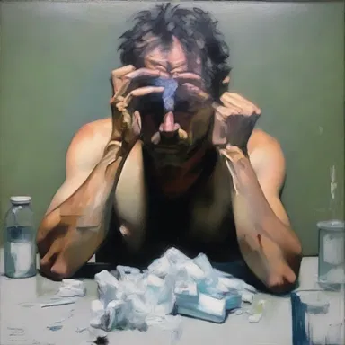 The artist expressed the destructive allure of methamphetamine through a striking painting depicting the harrowing effects of addiction.