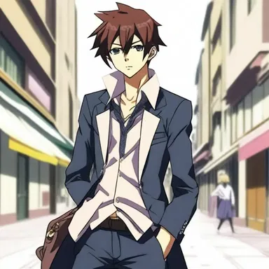 In the anime series, the protagonist was often raimented in a unique and stylish outfit.