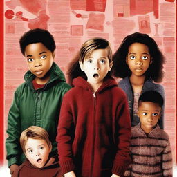 A high-resolution, digitally designed movie poster in the style of Home Alone, featuring Jacob Tremblay, Letitia Wright, and Druski