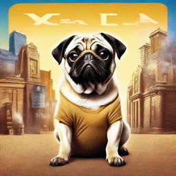 A high-quality, digitally designed movie poster featuring a pug as the main character