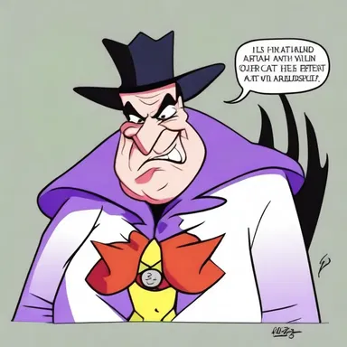 The sardonic villain in the cartoon always had a snarky comment up his sleeve.