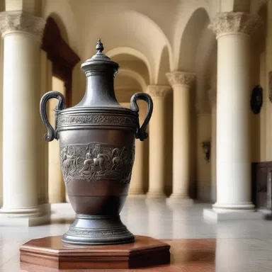 The flagon was used as a decorative element in the grand entrance of the luxurious mansion.