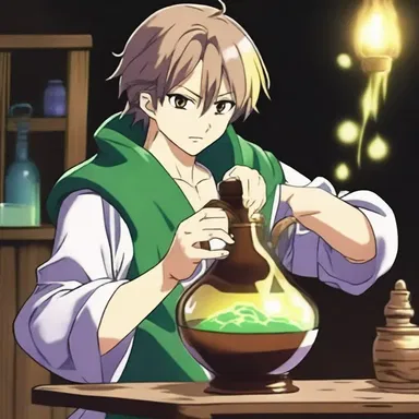 The main character in the anime series used a flagon to pour a magical potion that would grant him extraordinary powers.