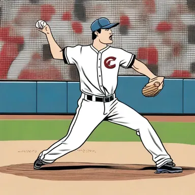 In the cartoon, the pitcher threw a curve ball that completely fooled the batter.
