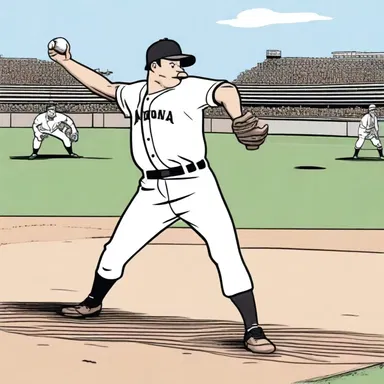 In the cartoon, the pitcher threw a curve ball that completely fooled the batter.