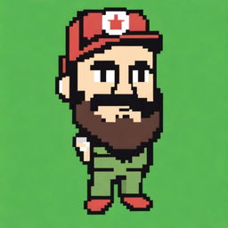 A pixel art image features a game face sprite of Fidel Castro in the style of a Pokémon game character