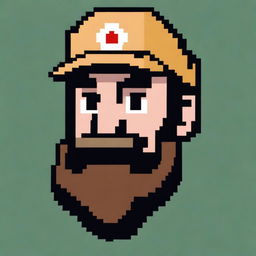 A pixel art image features a game face sprite of Fidel Castro in the style of a Pokémon game character