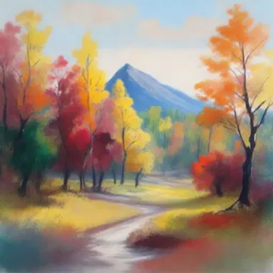 In the painting, I can easily tell apart the vibrant colors from the muted ones.