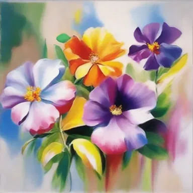 In the painting, I can easily tell apart the vibrant colors from the muted ones.