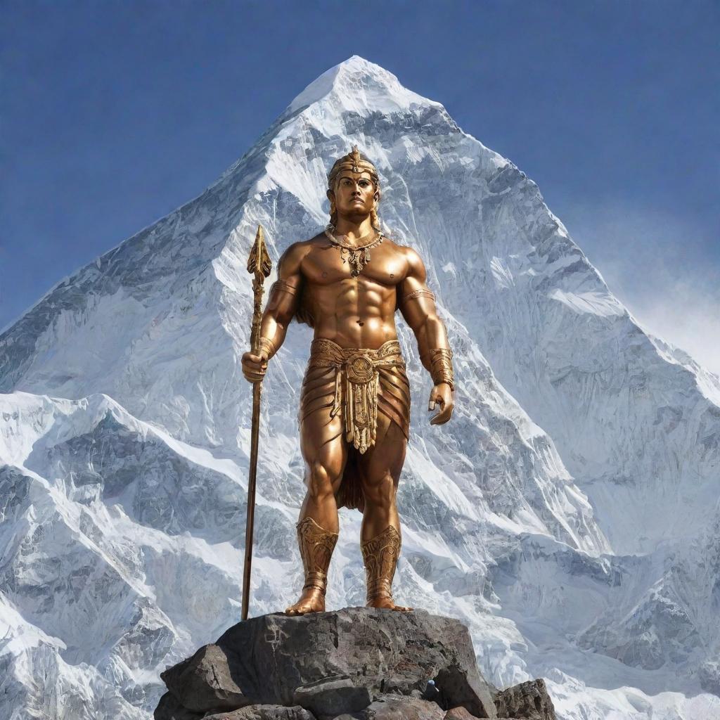 Lord Ram majestically standing with Mount Everest soaring in the backdrop