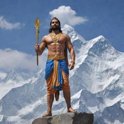 Lord Ram majestically standing with Mount Everest soaring in the backdrop