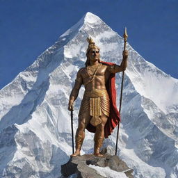 Lord Ram majestically standing with Mount Everest soaring in the backdrop