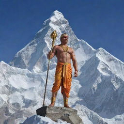 Lord Ram majestically standing with Mount Everest soaring in the backdrop