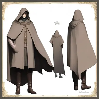 The protagonist wore a napped cloak, its brushed texture adding to their elegant appearance.