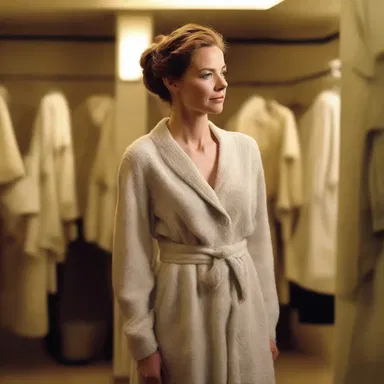 The actress felt the soft, fleecy fabric of her costume as she prepared for the scene in the brushed dressing room.