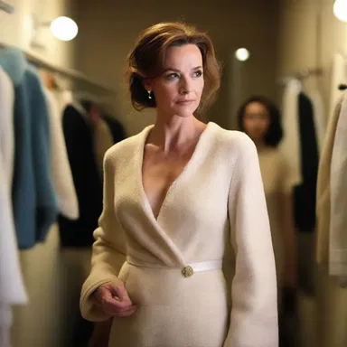 The actress felt the soft, fleecy fabric of her costume as she prepared for the scene in the brushed dressing room.