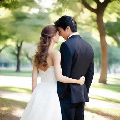 As the couple wandered through the park, the soft breeze gently brushed their hair, adding to the romantic atmosphere.