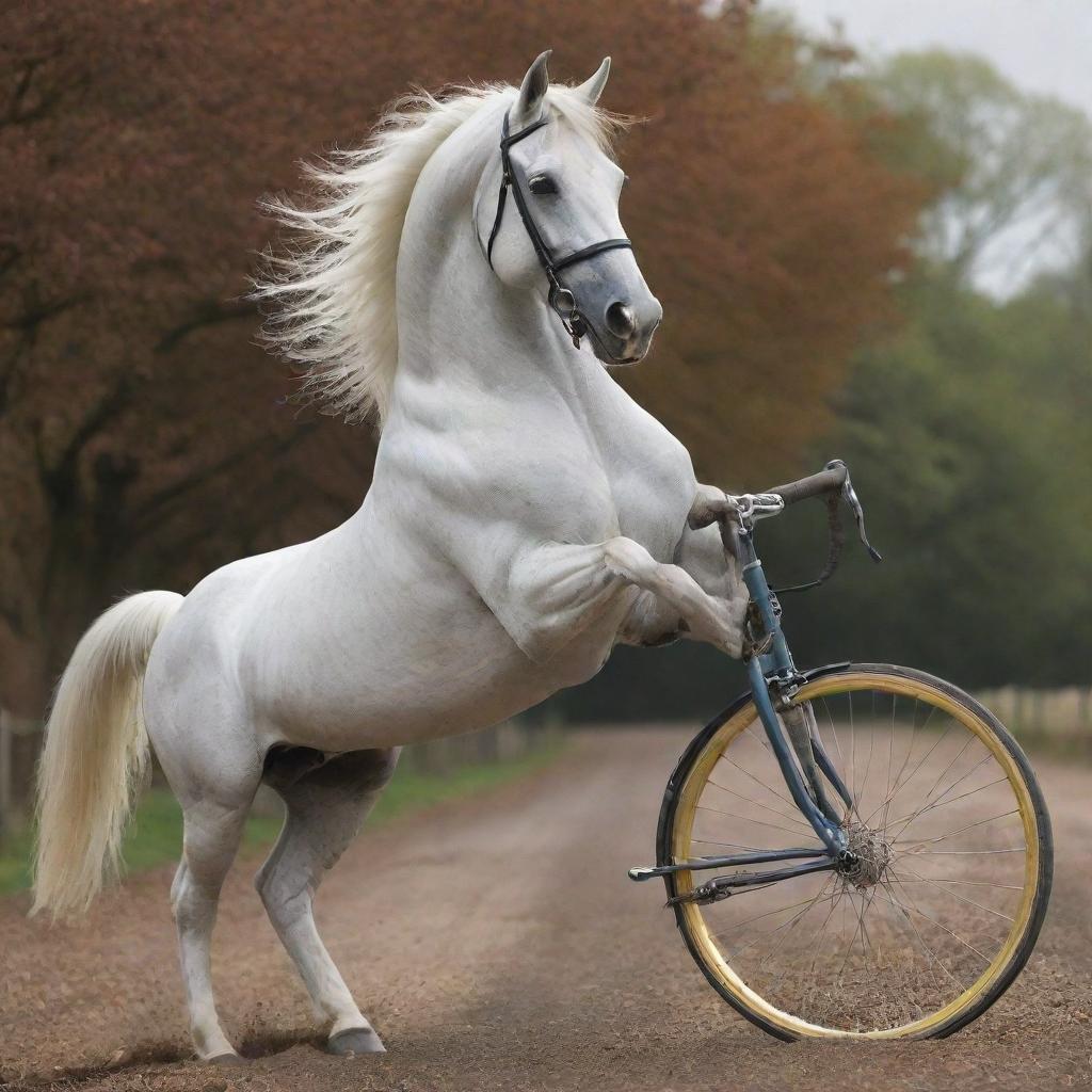 A fantastical blend of a majestic horse and a sleek modern bike