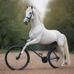 A fantastical blend of a majestic horse and a sleek modern bike