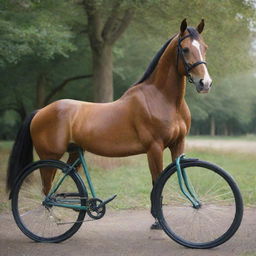 A fantastical blend of a majestic horse and a sleek modern bike